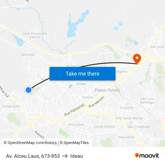 Av. Alceu Laus, 673-853 to Ideau map