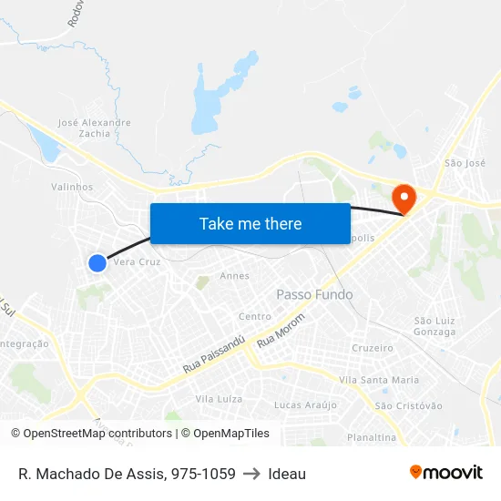 R. Machado De Assis, 975-1059 to Ideau map