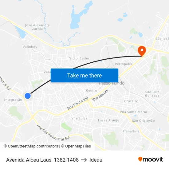 Avenida Alceu Laus, 1382-1408 to Ideau map