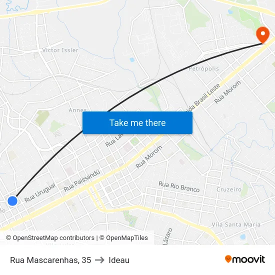 Rua Mascarenhas, 35 to Ideau map