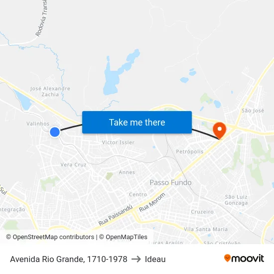 Avenida Rio Grande, 1710-1978 to Ideau map