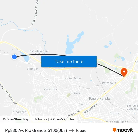Pp830 Av. Rio Grande, 5100(Jbs) to Ideau map