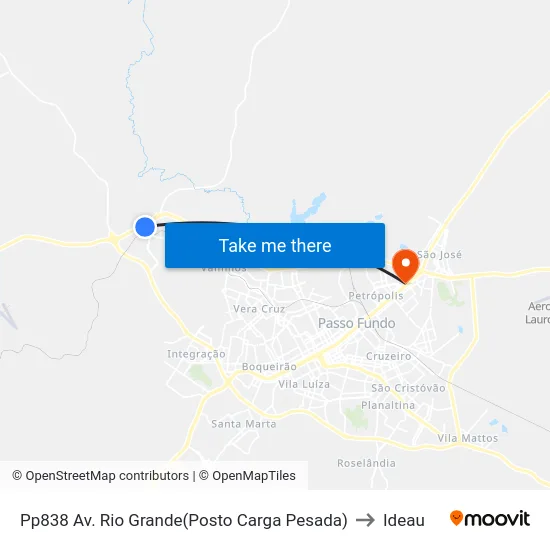 Pp838 Av. Rio Grande(Posto Carga Pesada) to Ideau map
