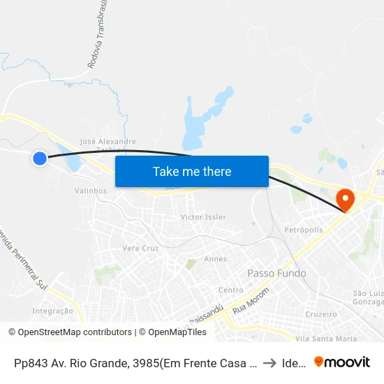 Pp843 Av. Rio Grande, 3985(Em Frente Casa 3985) to Ideau map
