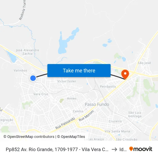 Pp852 Av. Rio Grande, 1709-1977 - Vila Vera Cruz(Mercado Nova Esperança) to Ideau map