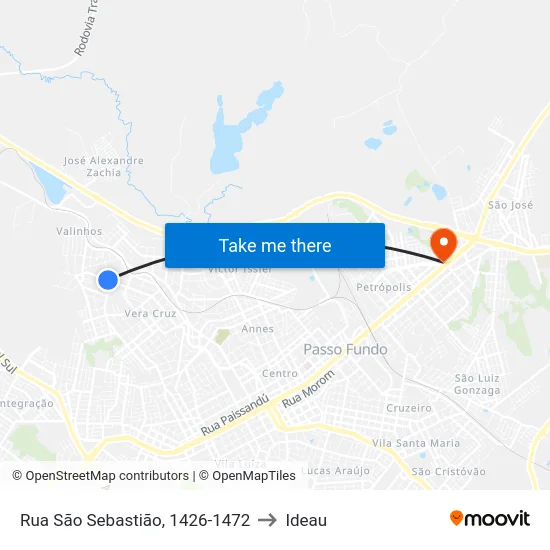Rua São Sebastião, 1426-1472 to Ideau map