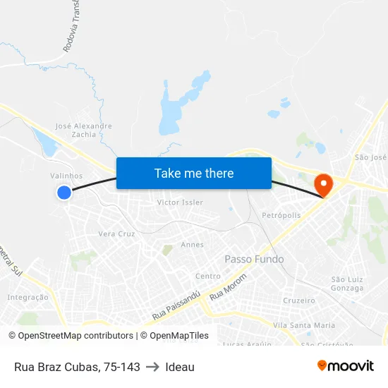 Rua Braz Cubas, 75-143 to Ideau map