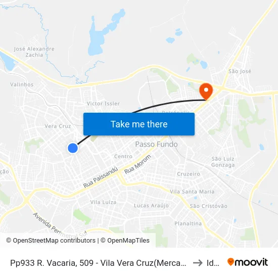 Pp933 R. Vacaria, 509 - Vila Vera Cruz(Mercado Boqueirao) to Ideau map