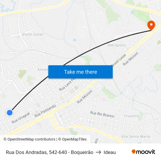 Rua Dos Andradas, 542-640 - Boqueirão to Ideau map