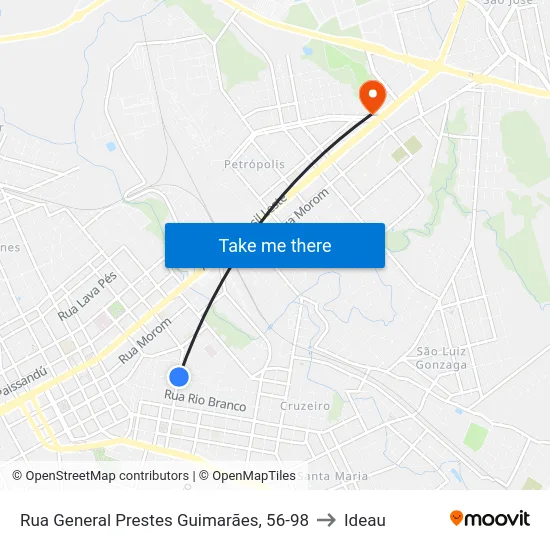 Rua General Prestes Guimarães, 56-98 to Ideau map