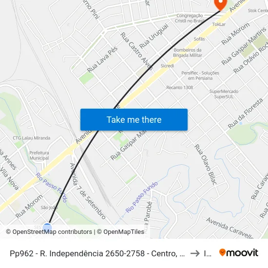 Pp962 - R. Independência 2650-2758 - Centro, Passo Fundo - Rs (Independencia L 12) to Ideau map