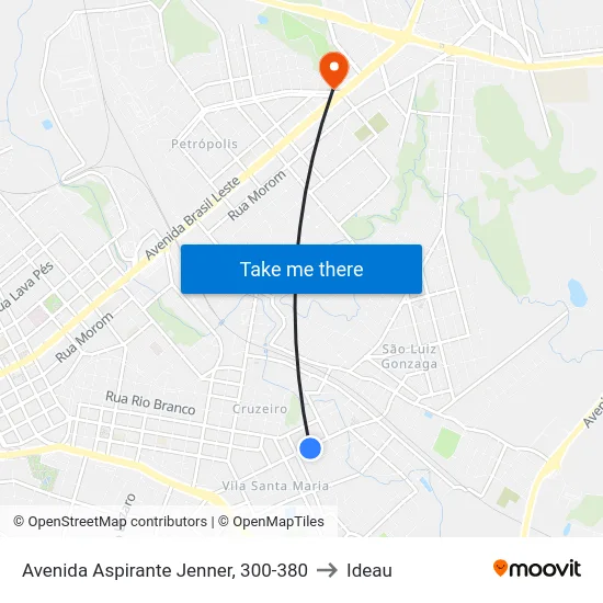 Avenida Aspirante Jenner, 300-380 to Ideau map
