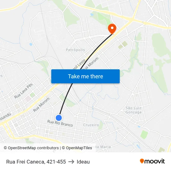 Rua Frei Caneca, 421-455 to Ideau map