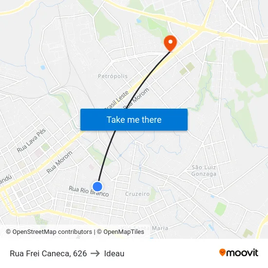 Rua Frei Caneca, 626 to Ideau map