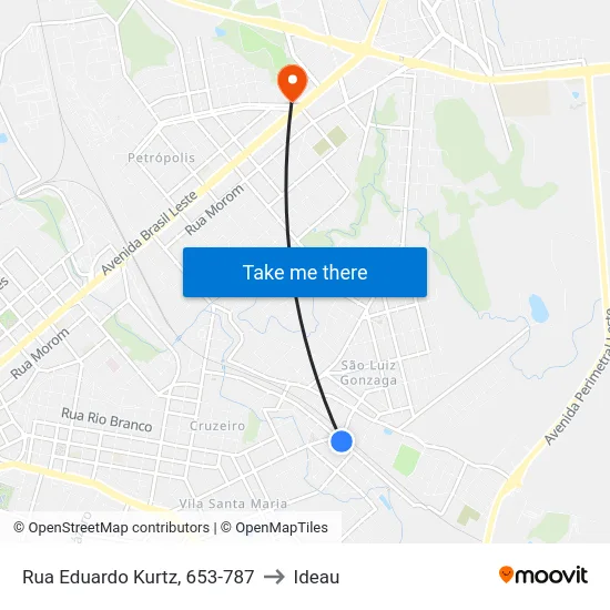 Rua Eduardo Kurtz, 653-787 to Ideau map