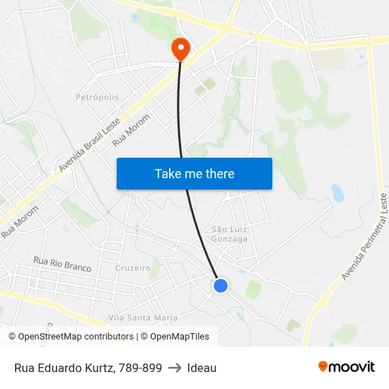 Rua Eduardo Kurtz, 789-899 to Ideau map