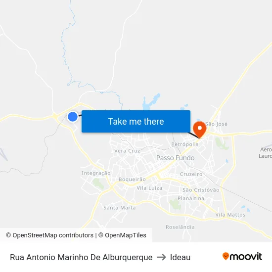 Rua Antonio Marinho De Alburquerque to Ideau map
