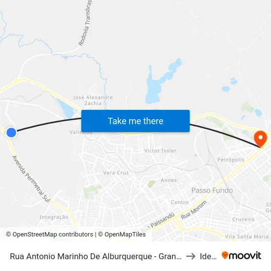 Rua Antonio Marinho De Alburquerque - Gran Palazzo to Ideau map