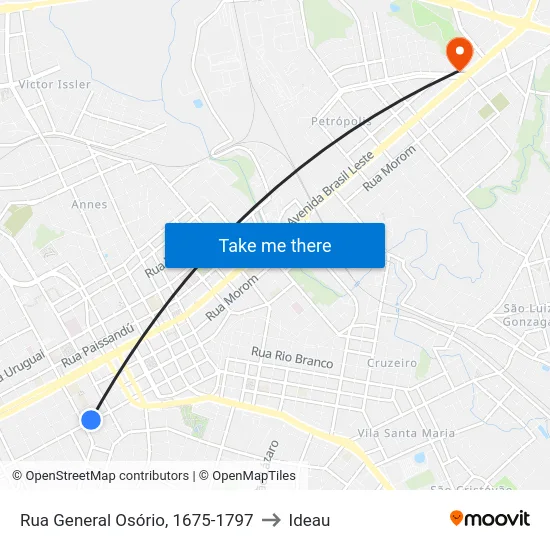 Rua General Osório, 1675-1797 to Ideau map