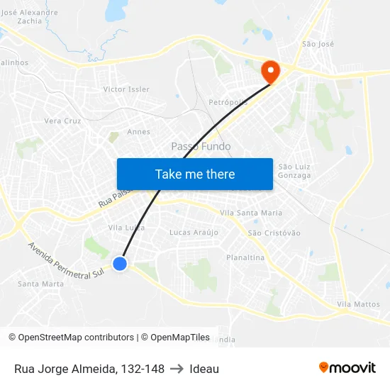 Rua Jorge Almeida, 132-148 to Ideau map
