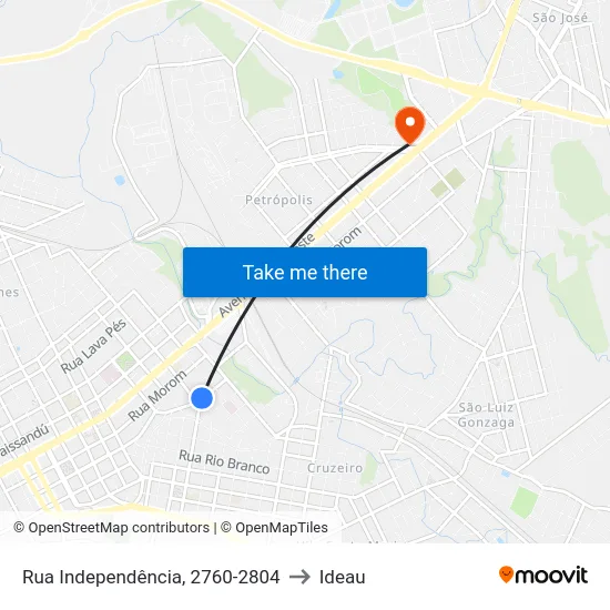Rua Independência, 2760-2804 to Ideau map