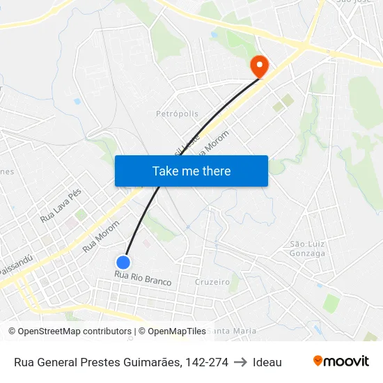 Rua General Prestes Guimarães, 142-274 to Ideau map