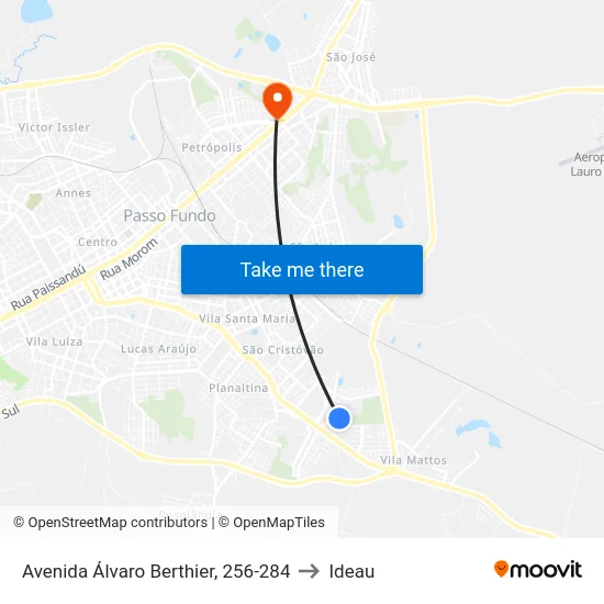 Avenida Álvaro Berthier, 256-284 to Ideau map