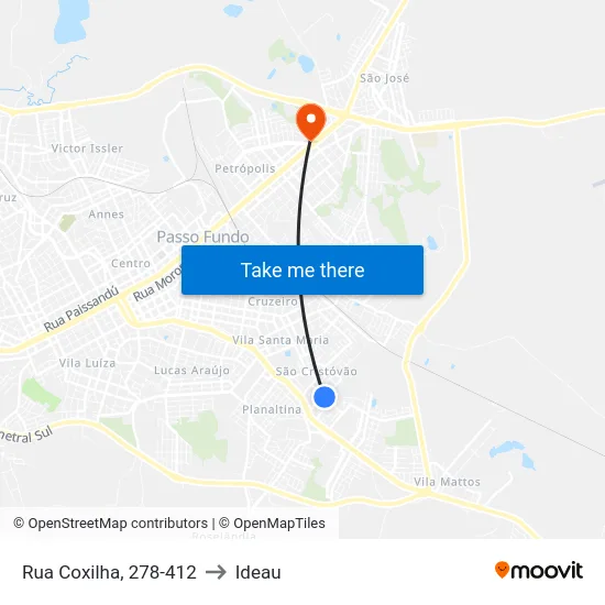 Rua Coxilha, 278-412 to Ideau map