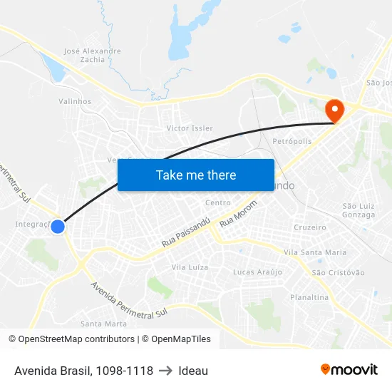 Avenida Brasil, 1098-1118 to Ideau map