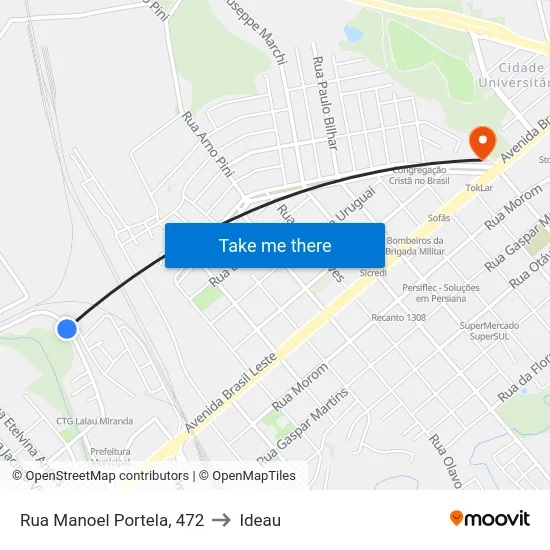 Rua Manoel Portela, 472 to Ideau map