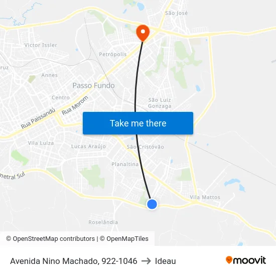 Avenida Nino Machado, 922-1046 to Ideau map