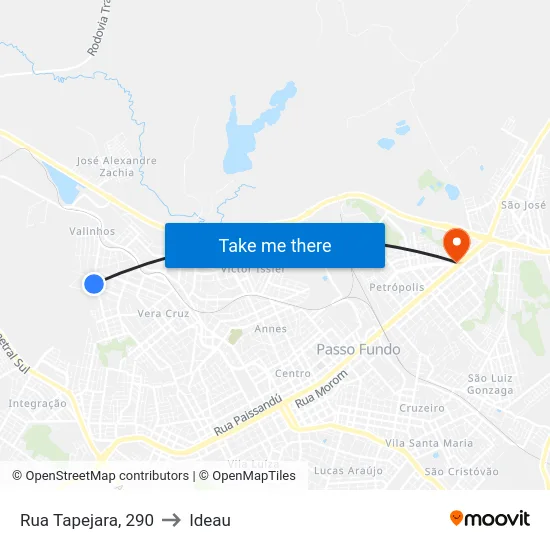 Rua Tapejara, 290 to Ideau map