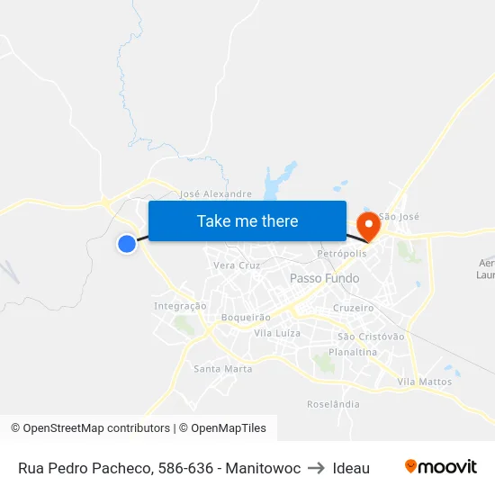 Rua Pedro Pacheco, 586-636 - Manitowoc to Ideau map