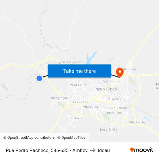 Rua Pedro Pacheco, 585-635 - Ambev to Ideau map