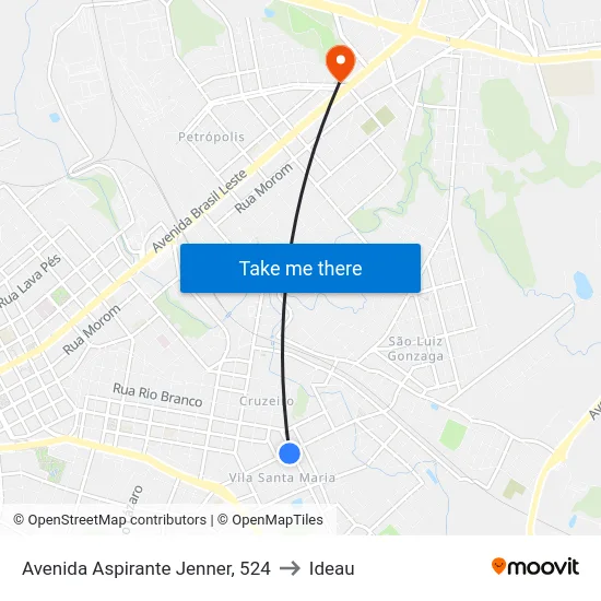 Avenida Aspirante Jenner, 524 to Ideau map