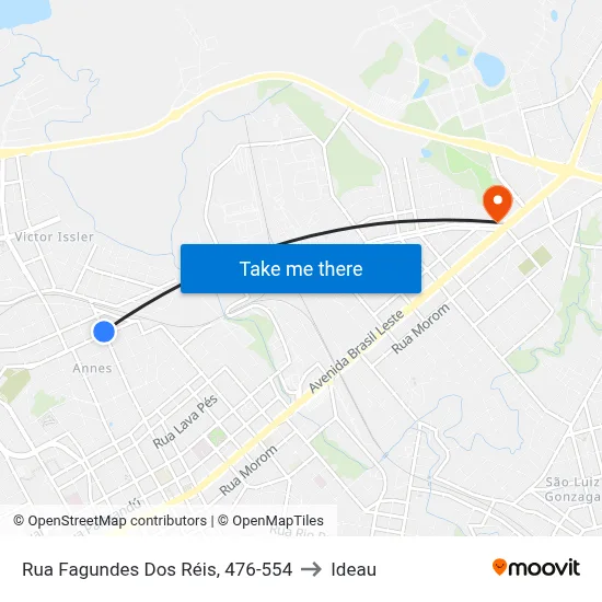 Rua Fagundes Dos Réis, 476-554 to Ideau map