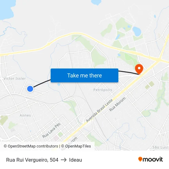 Rua Rui Vergueiro, 504 to Ideau map