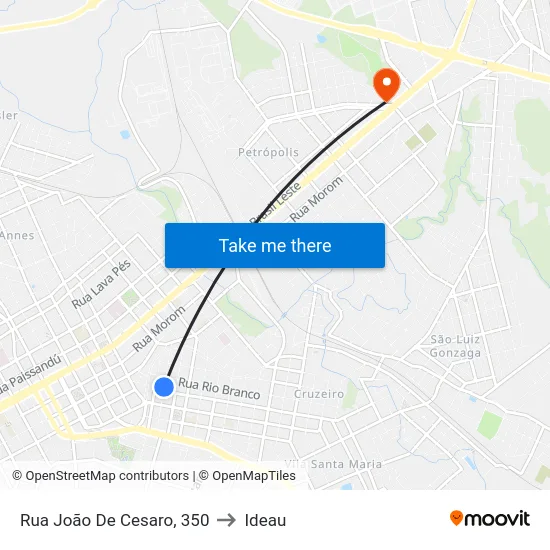 Rua João De Cesaro, 350 to Ideau map