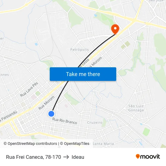 Rua Frei Caneca, 78-170 to Ideau map