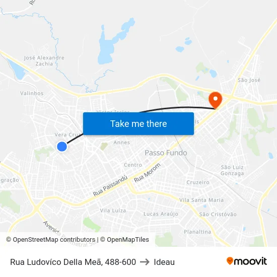 Rua Ludovíco Della Meã, 488-600 to Ideau map