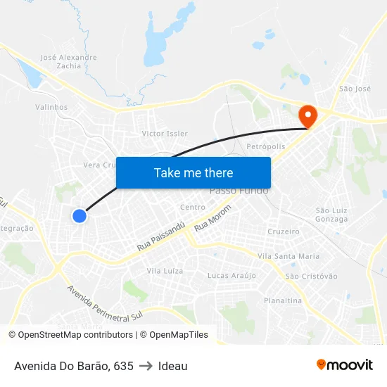 Avenida Do Barão, 635 to Ideau map