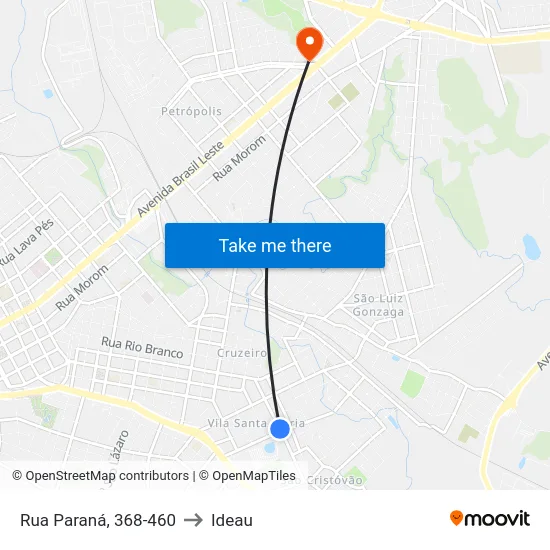 Rua Paraná, 368-460 to Ideau map