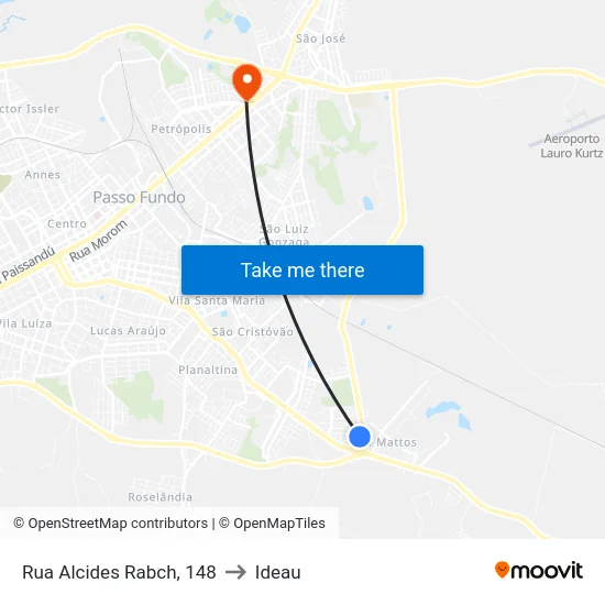 Rua Alcides Rabch, 148 to Ideau map