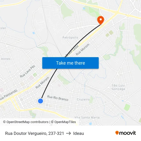 Rua Doutor Vergueiro, 237-321 to Ideau map