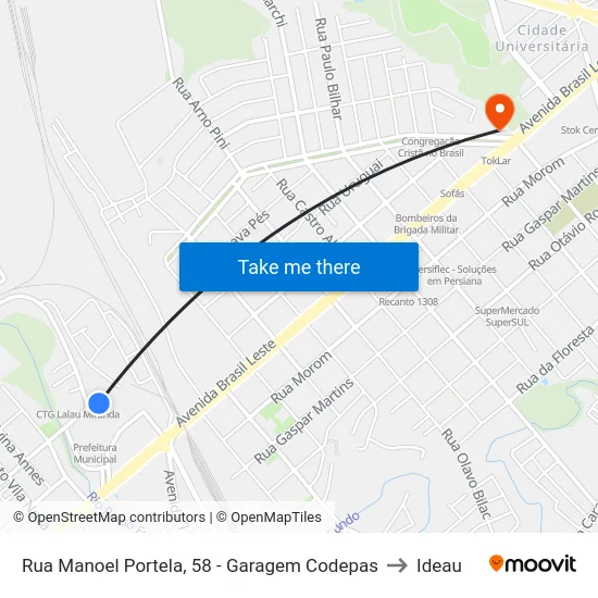 Rua Manoel Portela, 58  - Garagem Codepas to Ideau map