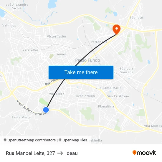 Rua Manoel Leite, 327 to Ideau map