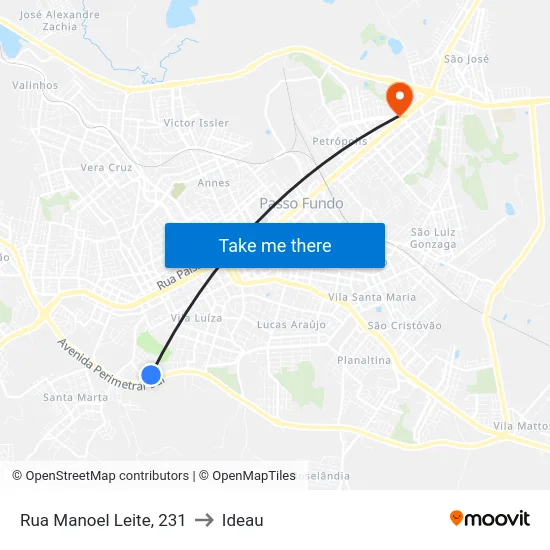 Rua Manoel Leite, 231 to Ideau map