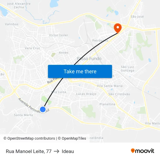 Rua Manoel Leite, 77 to Ideau map