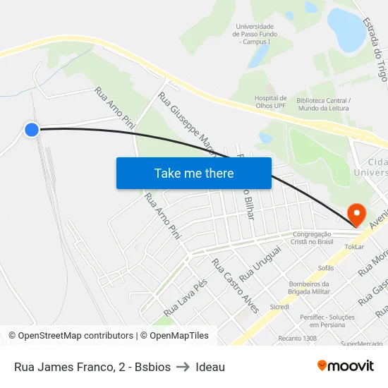 Rua James Franco, 2 - Bsbios to Ideau map