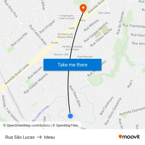 Rua São Lucas to Ideau map